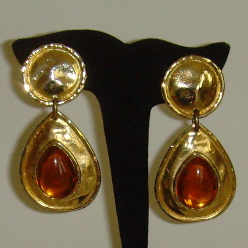 Vintage Edouard Rambaud Clip-On Runway Earrings